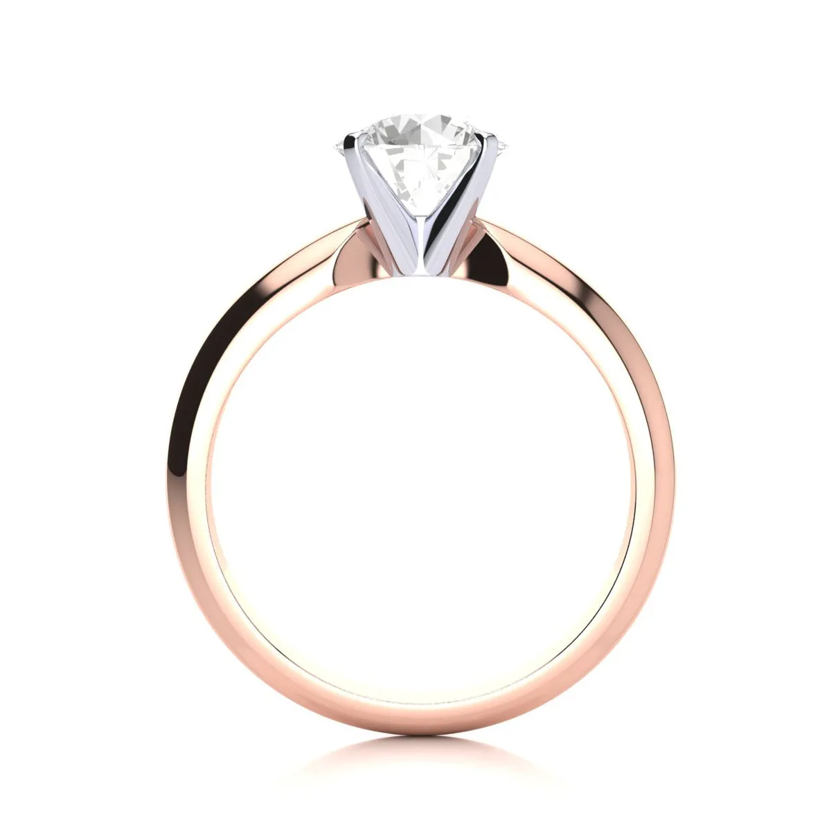 1 1/2 Carat Lab Grown Diamond Solitaire Ring In 14K Rose Gold