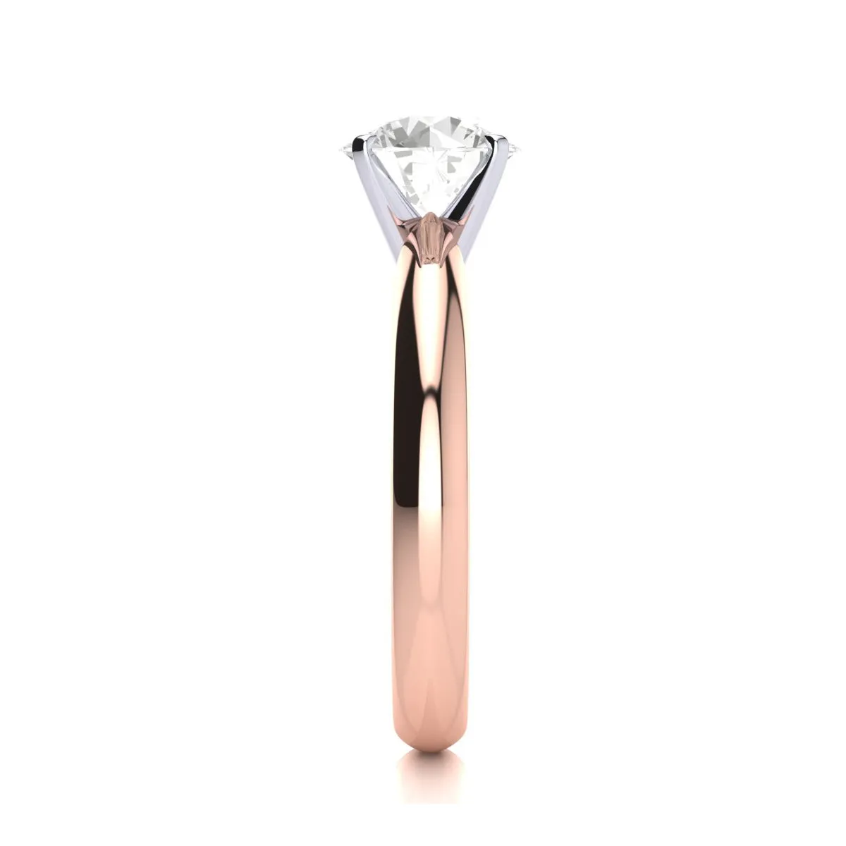 1 1/2 Carat Lab Grown Diamond Solitaire Ring In 14K Rose Gold