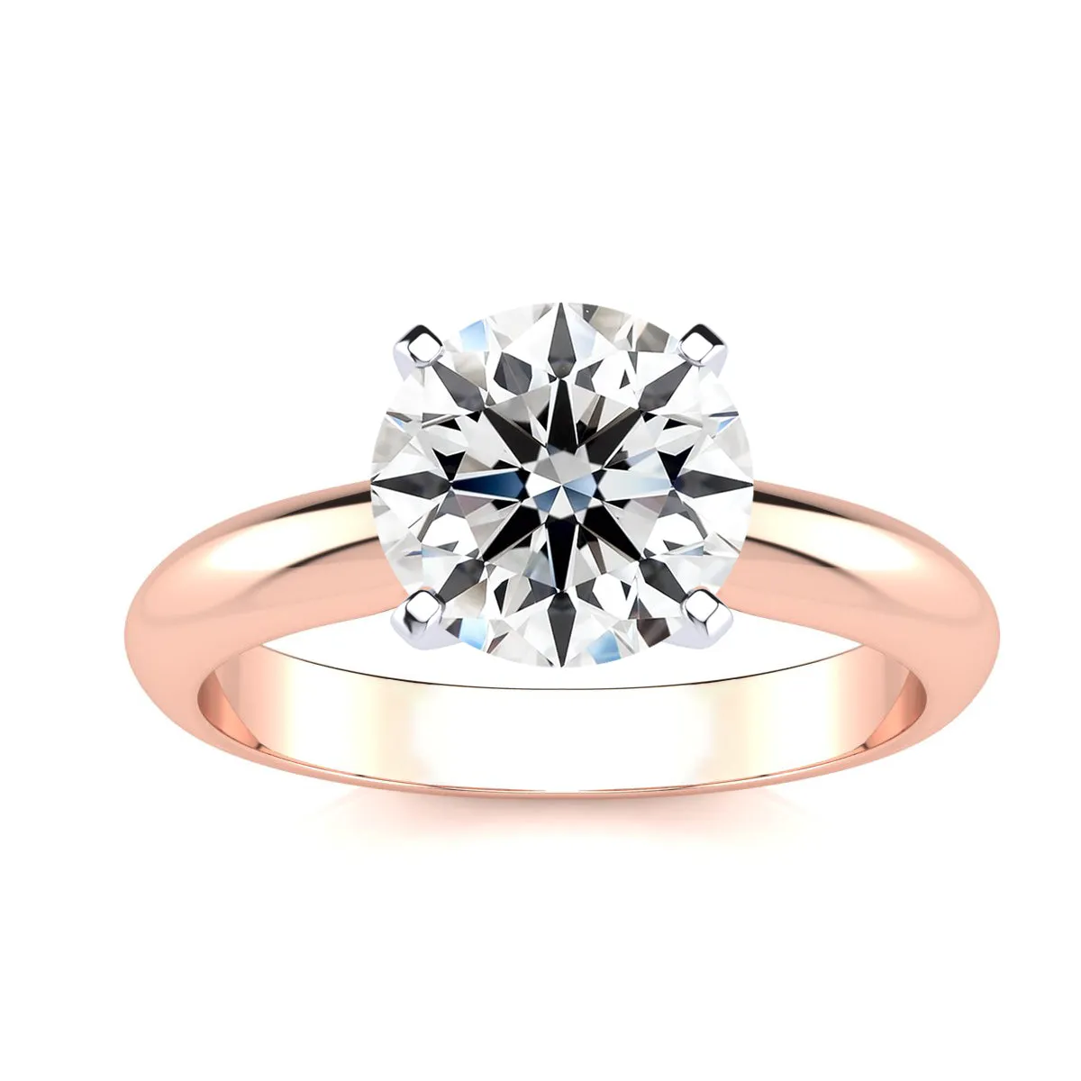 1 1/2 Carat Lab Grown Diamond Solitaire Ring In 14K Rose Gold