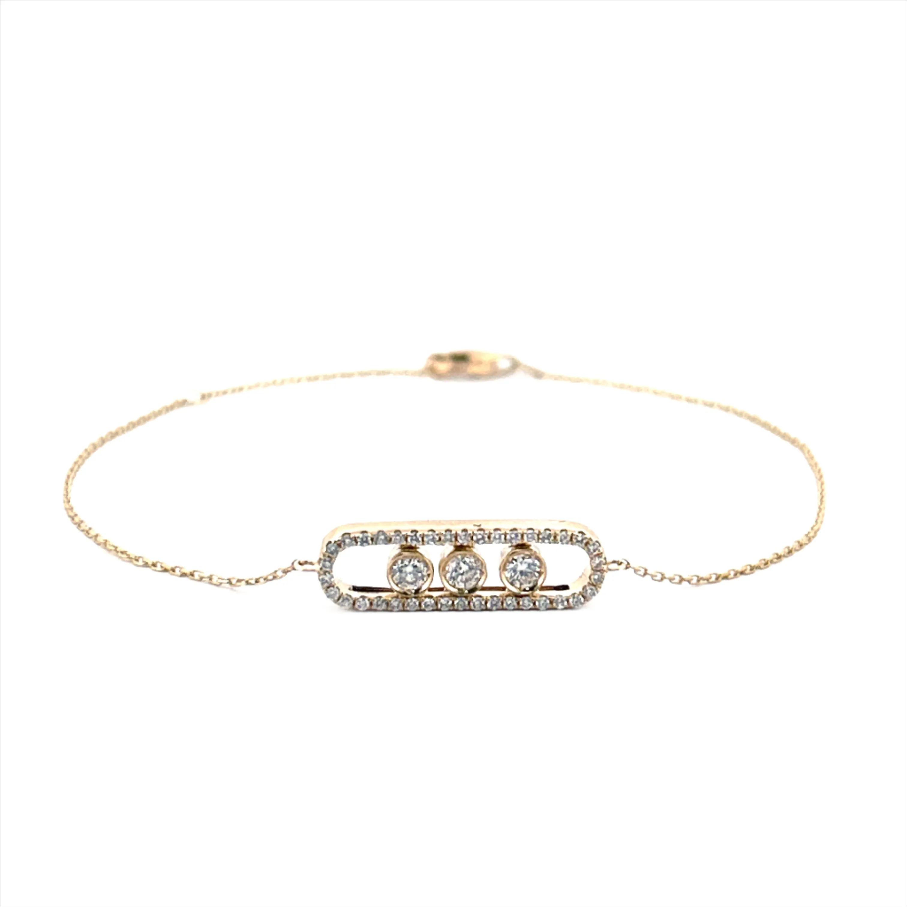 14K Gold Sliding Diamond Bracelet