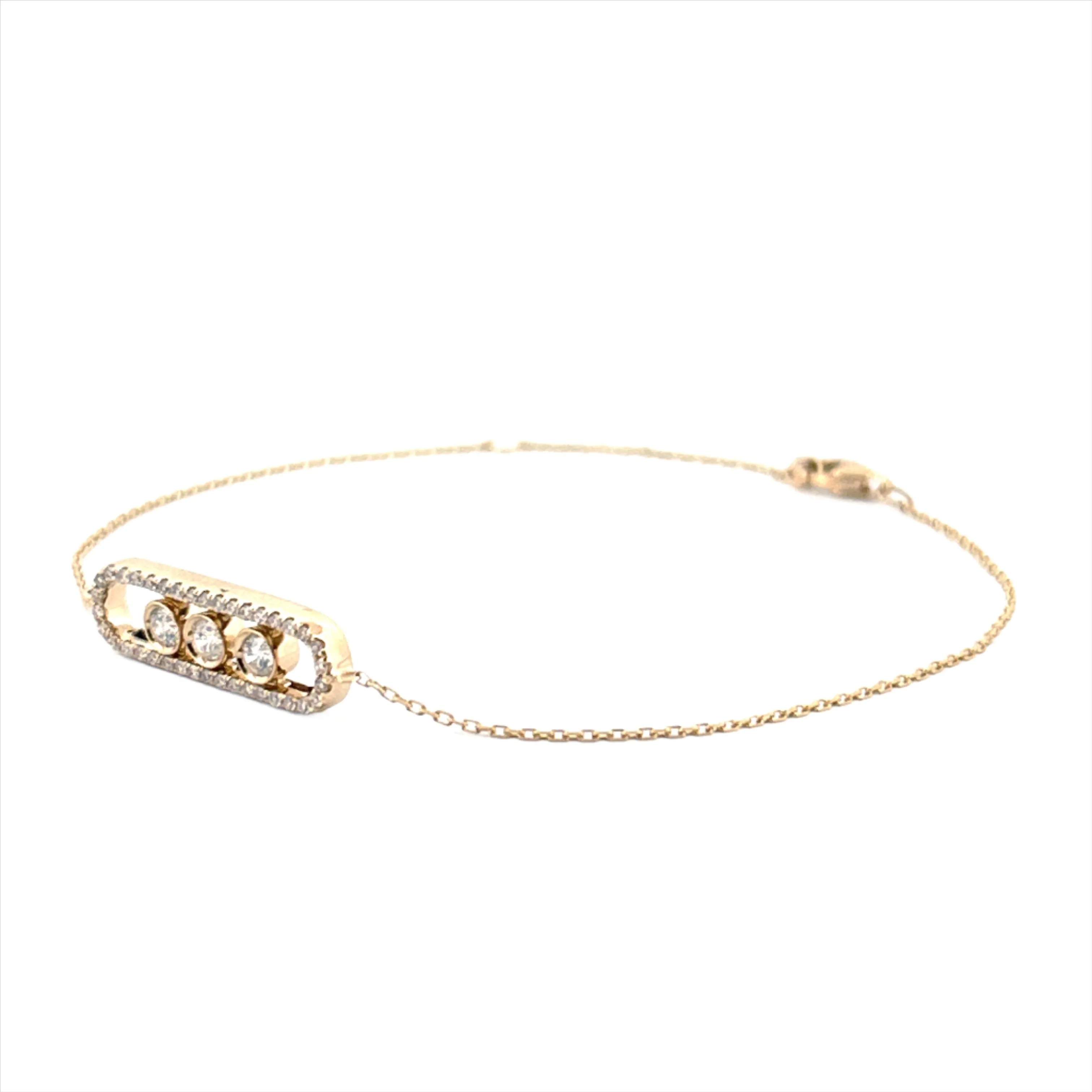 14K Gold Sliding Diamond Bracelet