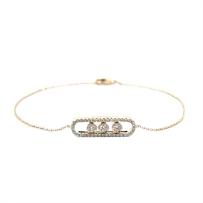 14K Gold Sliding Diamond Bracelet