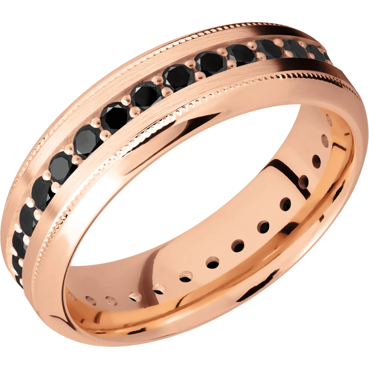 14K Rose Gold with Satin , Polish Finish