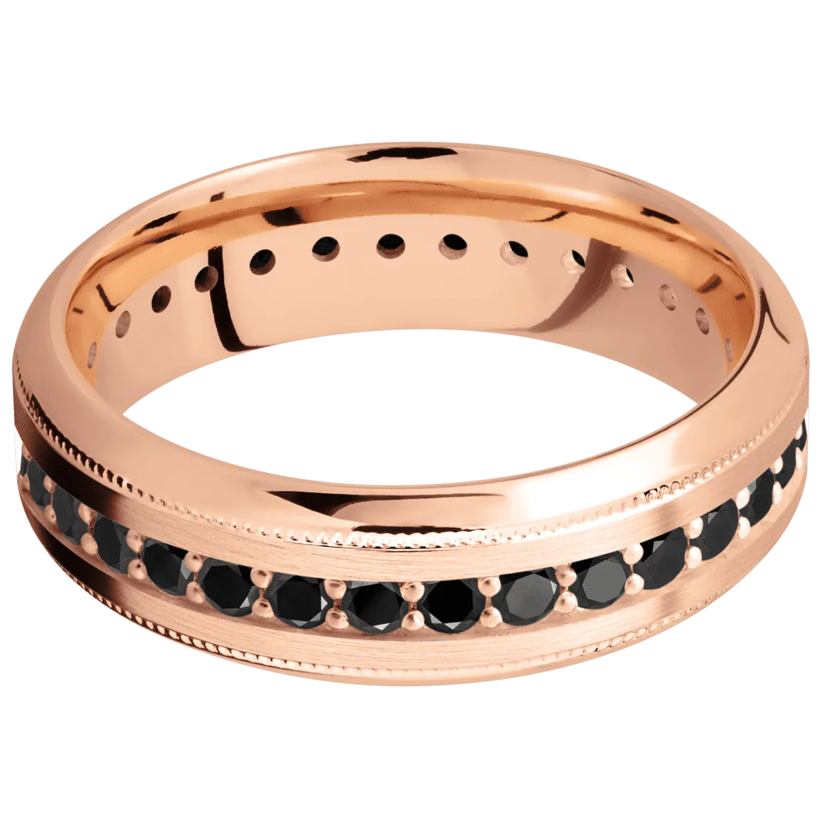 14K Rose Gold with Satin , Polish Finish