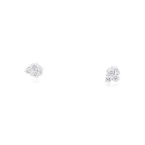 14K WHITE GOLD DIAMOND CLUSTER STUD EARRINGS 0.20CTW