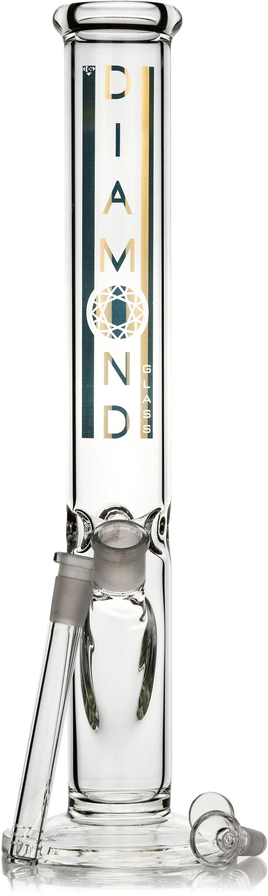 16 Signature Straight Tube Bong, by Diamond Glass