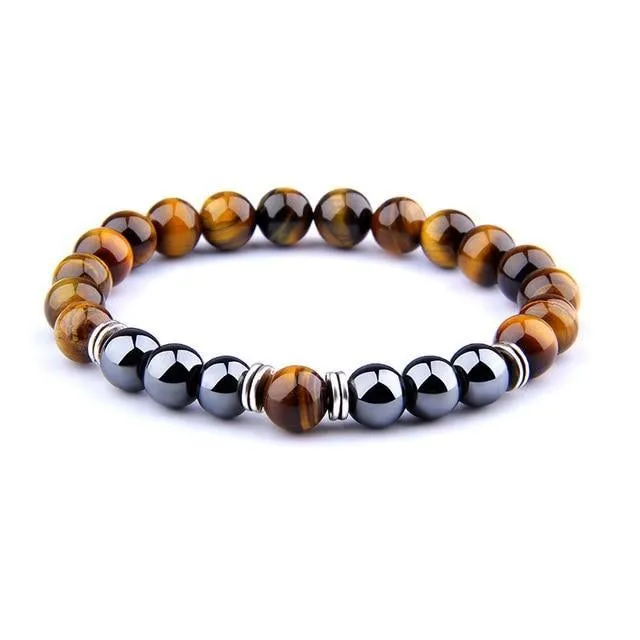 8mm Tiger-Eye Hematite Bead Bracelet 9