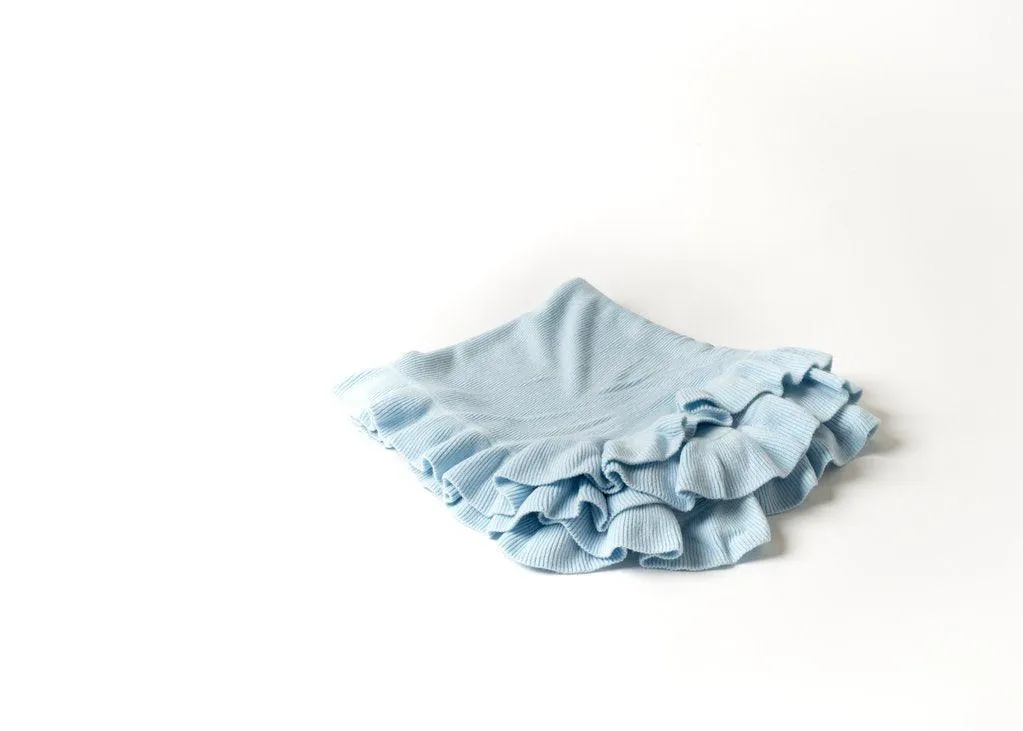 A Soft Idea Cashmere-Like Acrylic Jersey Knit Ruffle Blanket