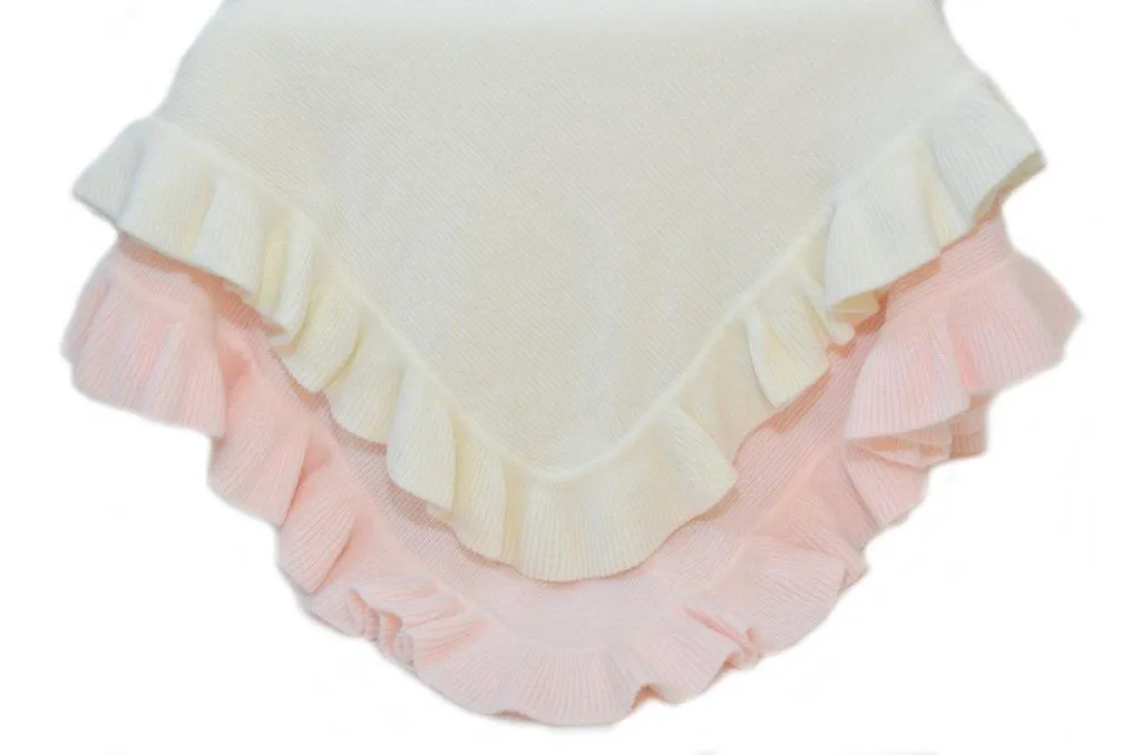 A Soft Idea Cashmere-Like Acrylic Jersey Knit Ruffle Blanket