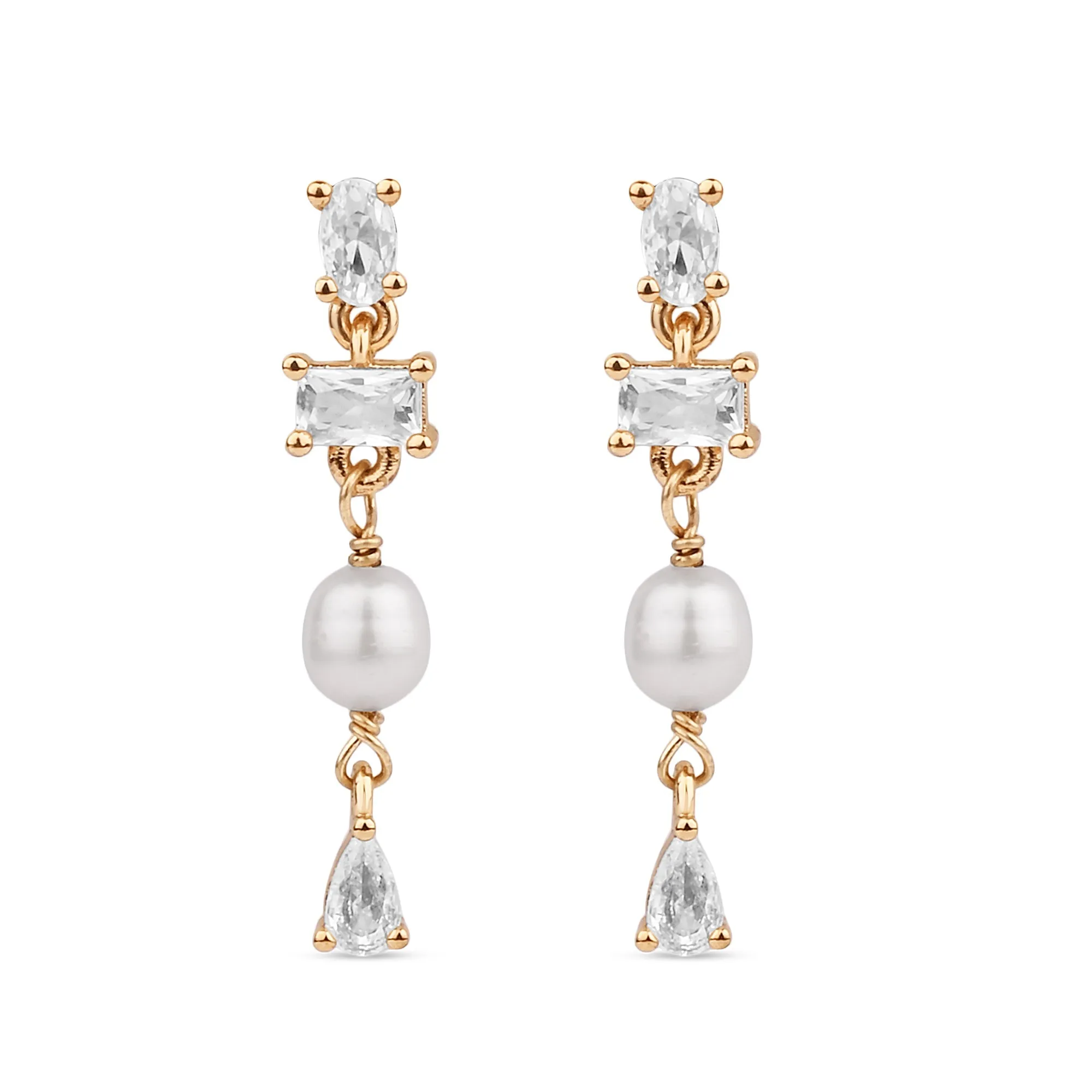 Accessorize London Women's Crystal Pearl Drop Earring