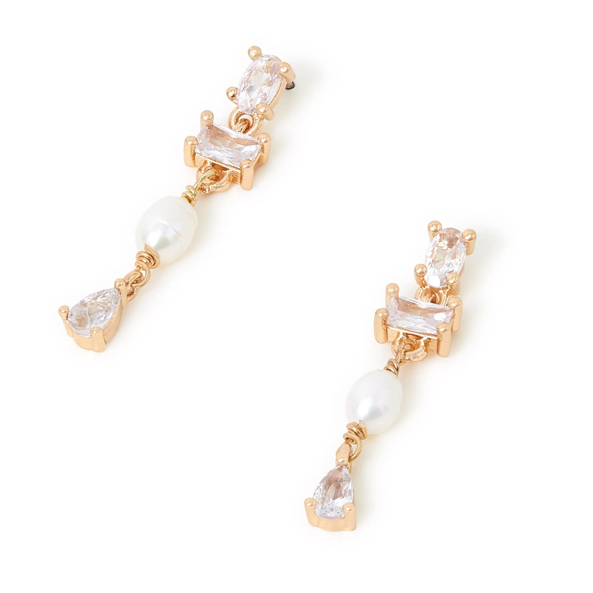 Accessorize London Women's Crystal Pearl Drop Earring