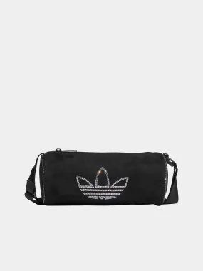 Adidas Womens Rhinestones Faux Suede Mini Duffel Bag - Black