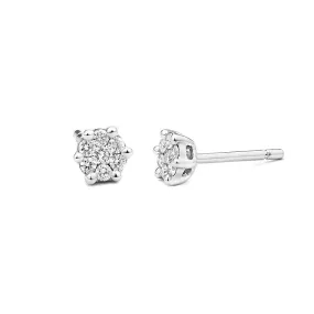 AFJ Diamond Collection - Small Diamond Stud Earrings, 18k White Gold