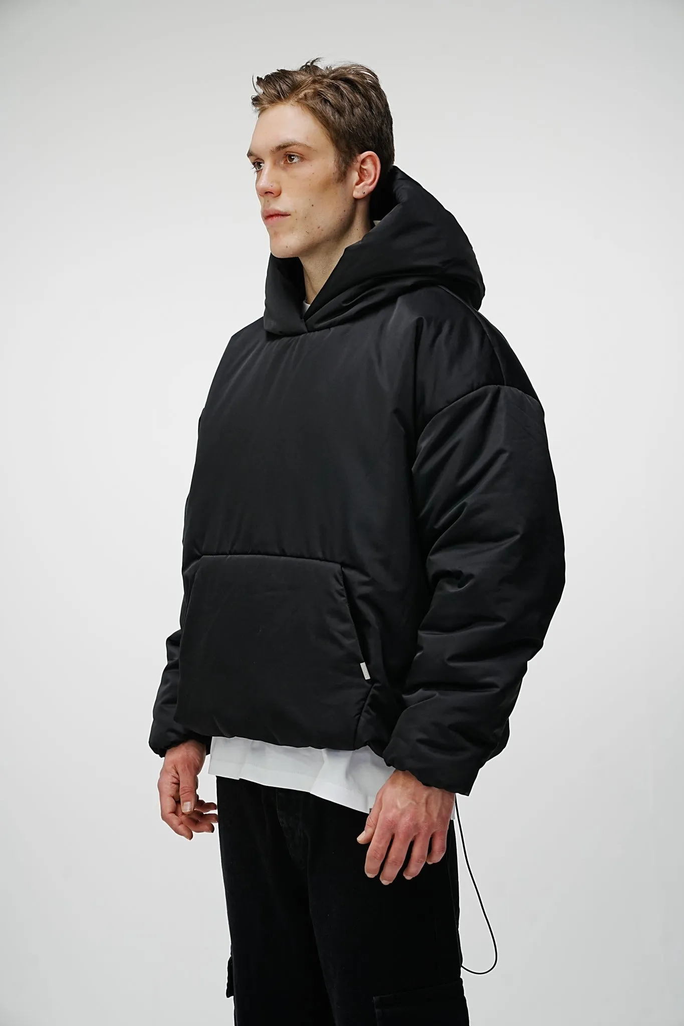 Airdrop Puffer Hoodie - Black