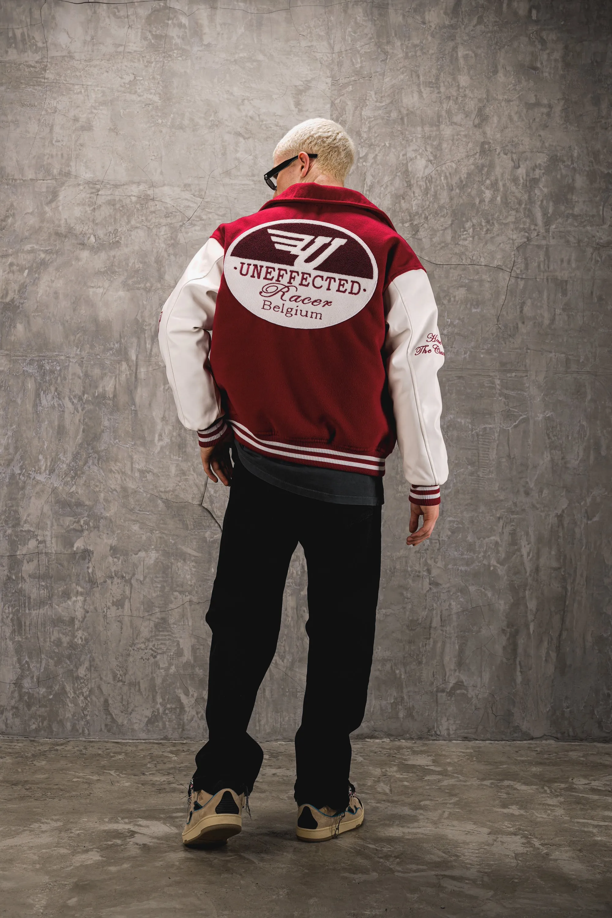 Airdrop Racer Varsity Jacket - Scarlet Red