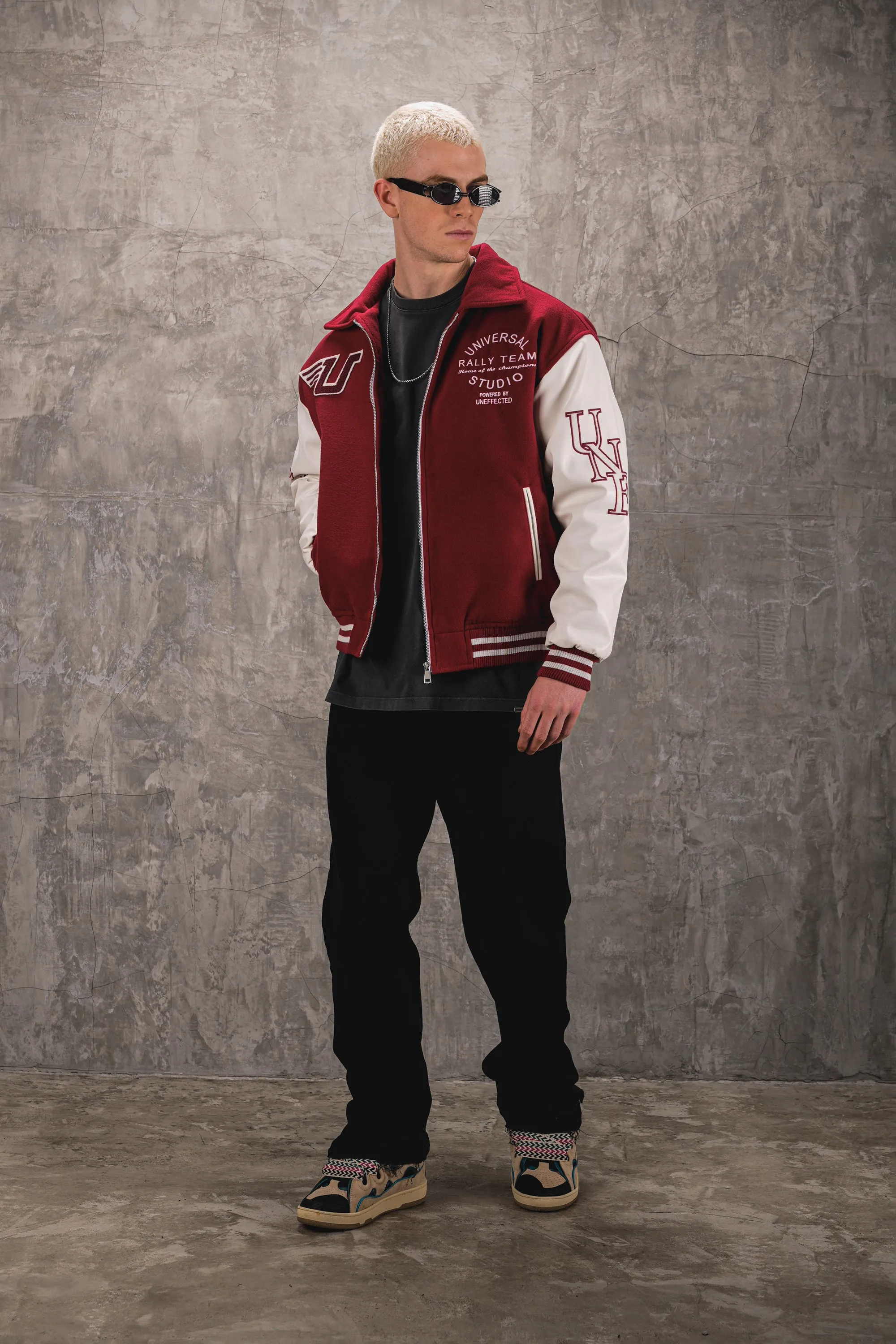 Airdrop Racer Varsity Jacket - Scarlet Red