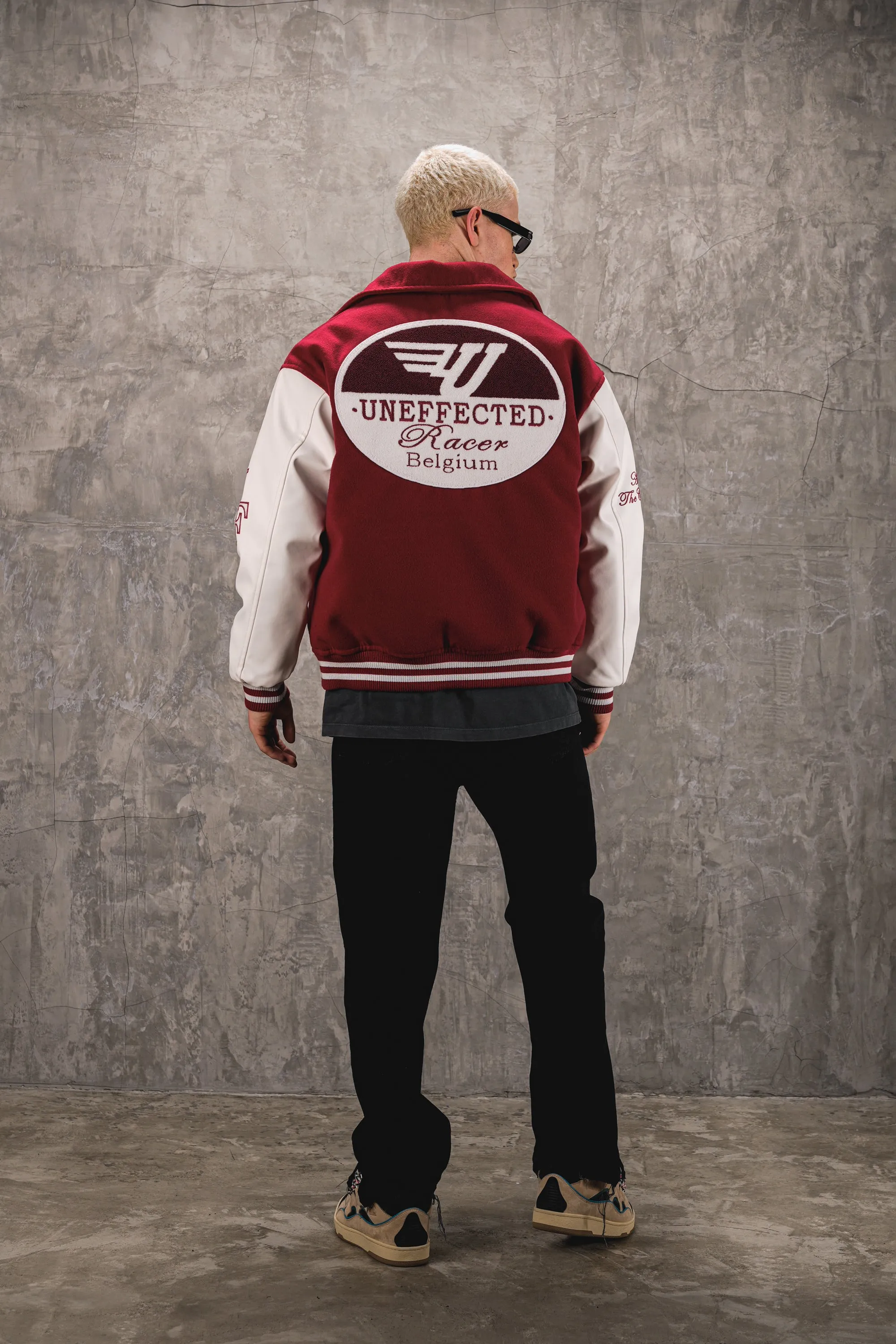 Airdrop Racer Varsity Jacket - Scarlet Red