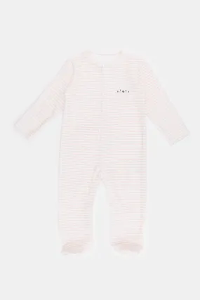 Baby Pink Rabbit Embroidery Sleepsuit