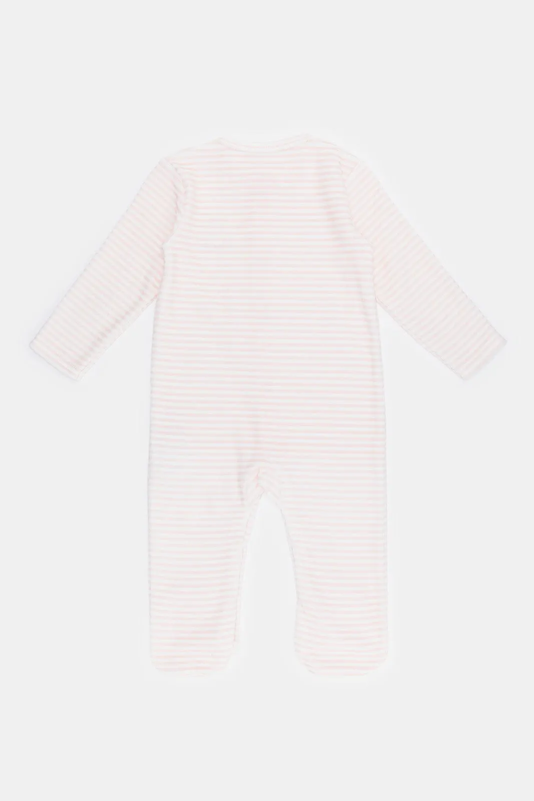 Baby Pink Rabbit Embroidery Sleepsuit