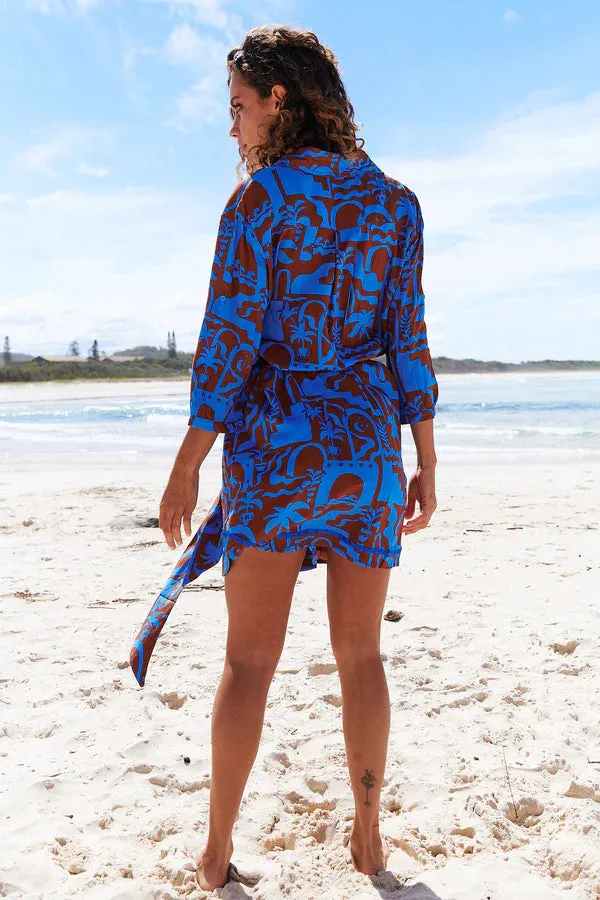 Beverly Shirt Dress Desert to Sea Print