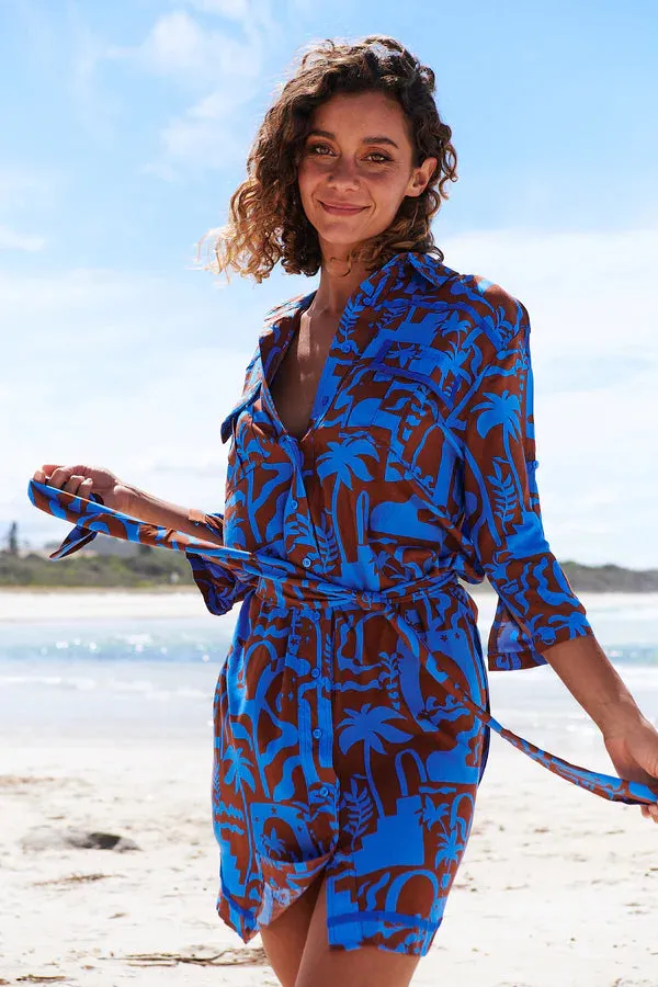 Beverly Shirt Dress Desert to Sea Print