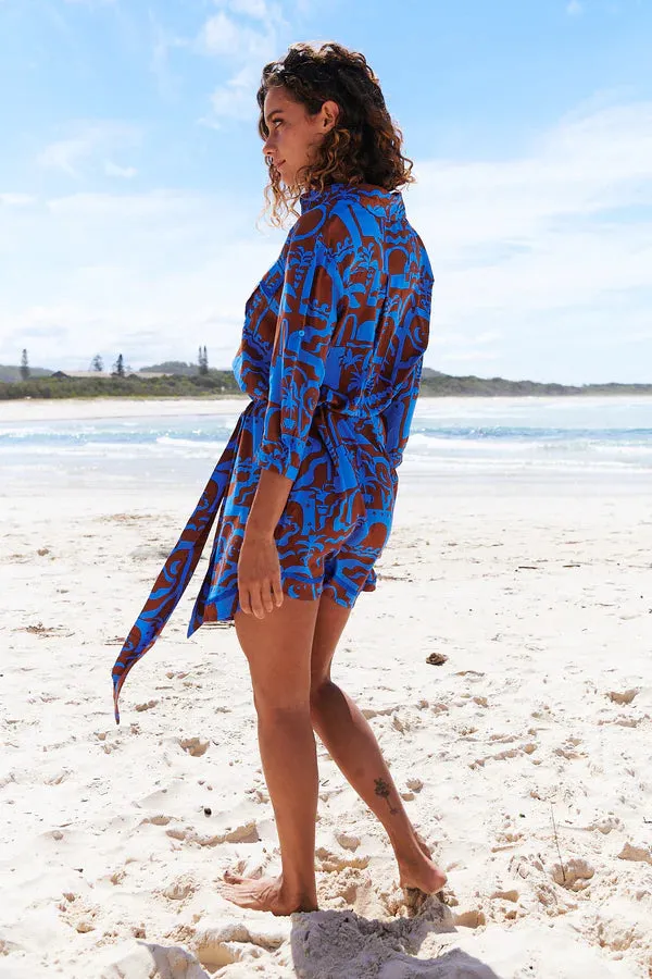 Beverly Shirt Dress Desert to Sea Print