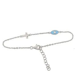 Bijoux blue evil eye and cross bracelet Silver  Gold, Rose Gold