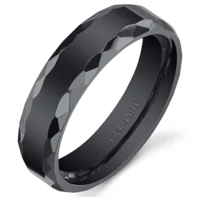 Black Ceramic unisex Band 6mm Size 12.5