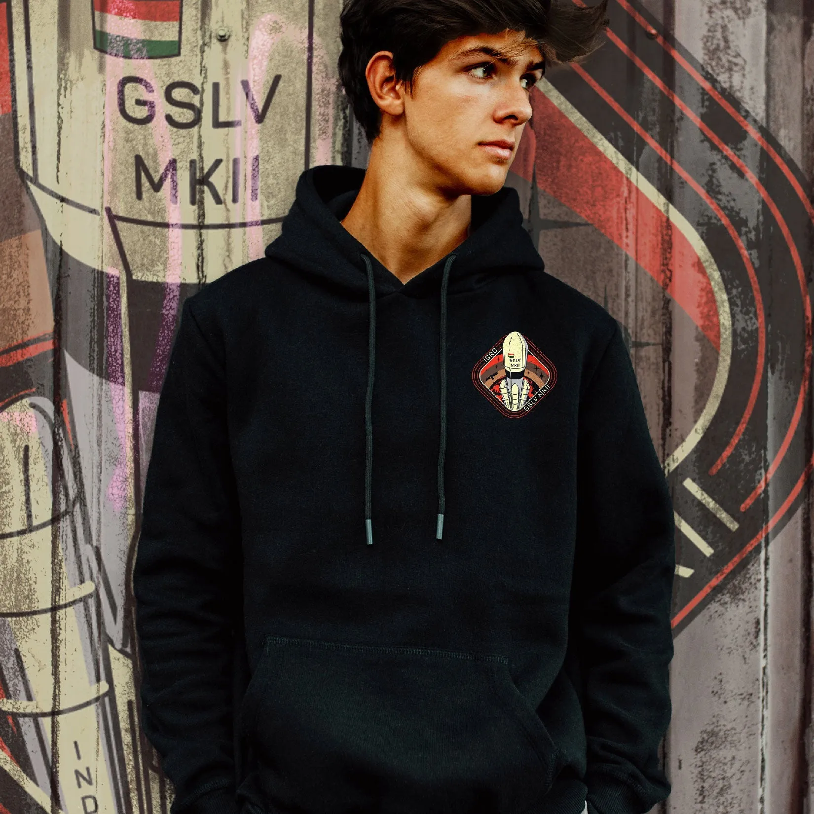 Black Night launch GSLV MKII Unisex Hoodie (Without Zip)