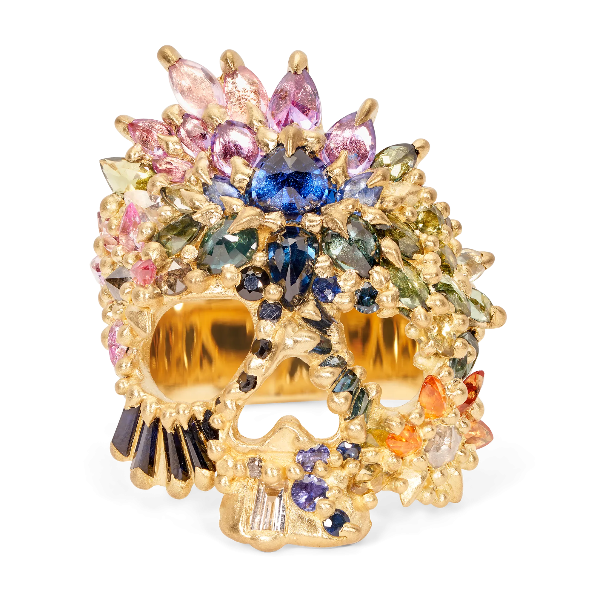 Blossom Crush El Topo Skull Ring with Diamonds - Size 8 - 11658