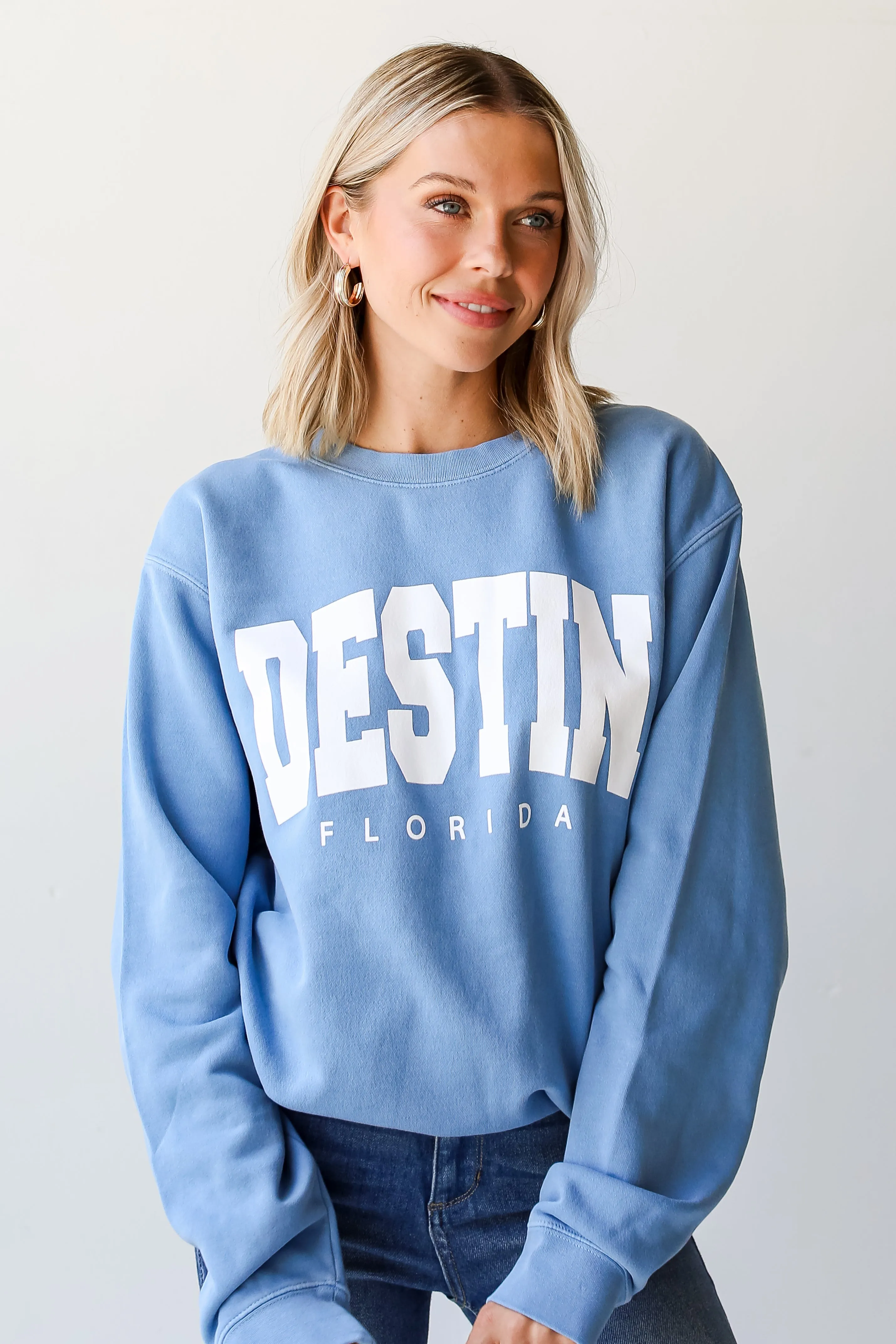 Blue Destin Florida Block Letter Sweatshirt