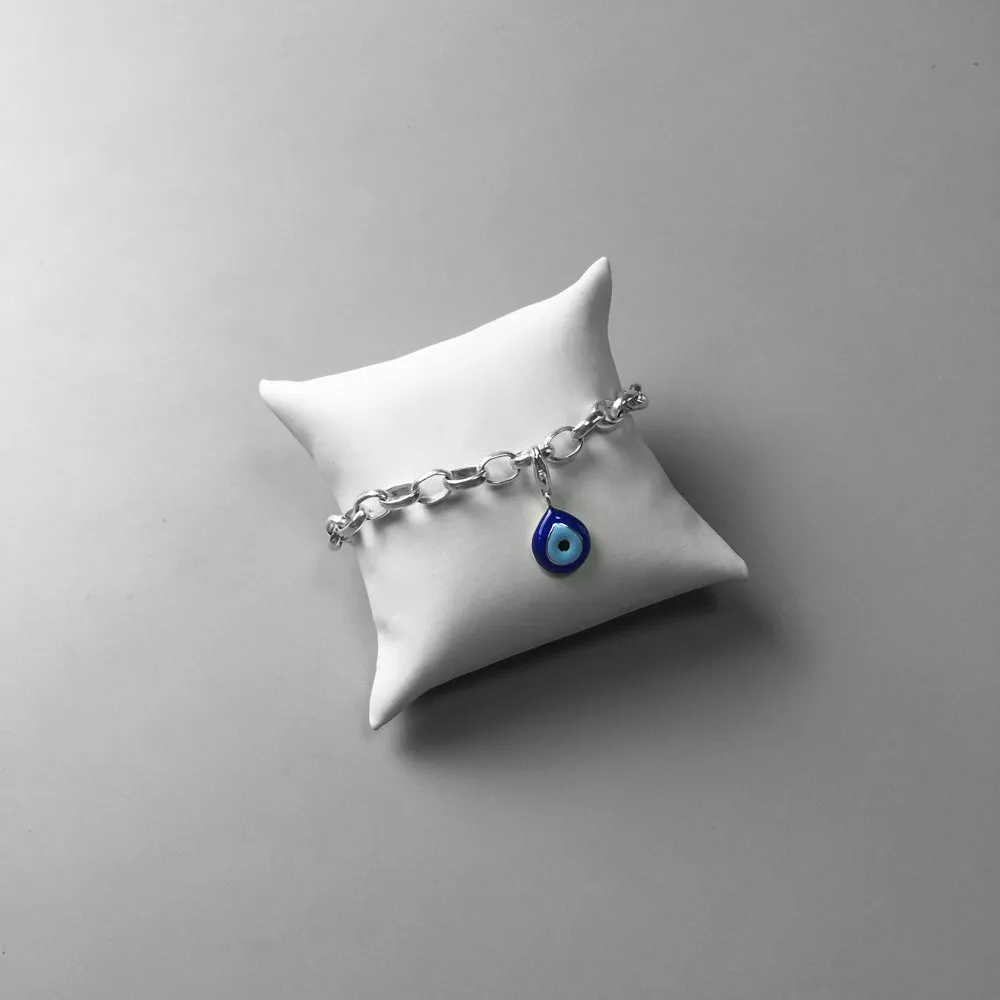 Blue Evil Eye Pendant 925 Sterling Silver