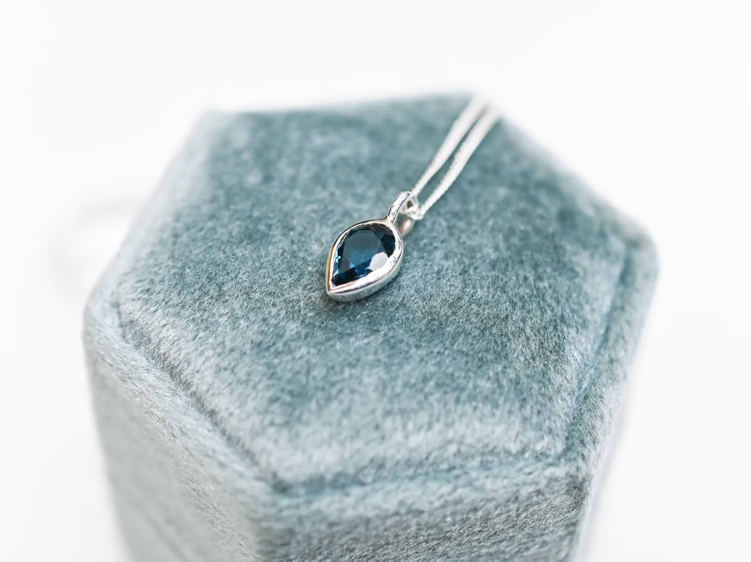 Blue London Topaz Drop Pendant