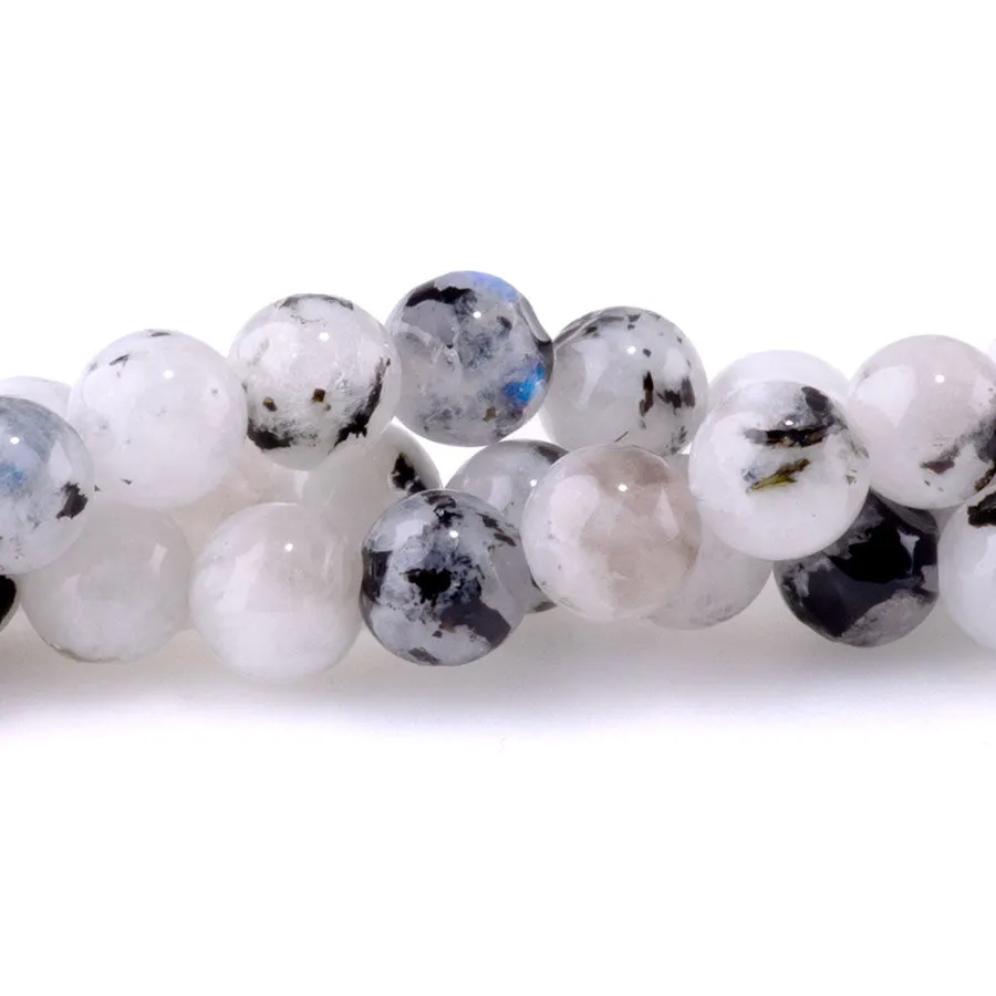 Blue Moonstone with Matrix 6mm Round - 15-16 Inch