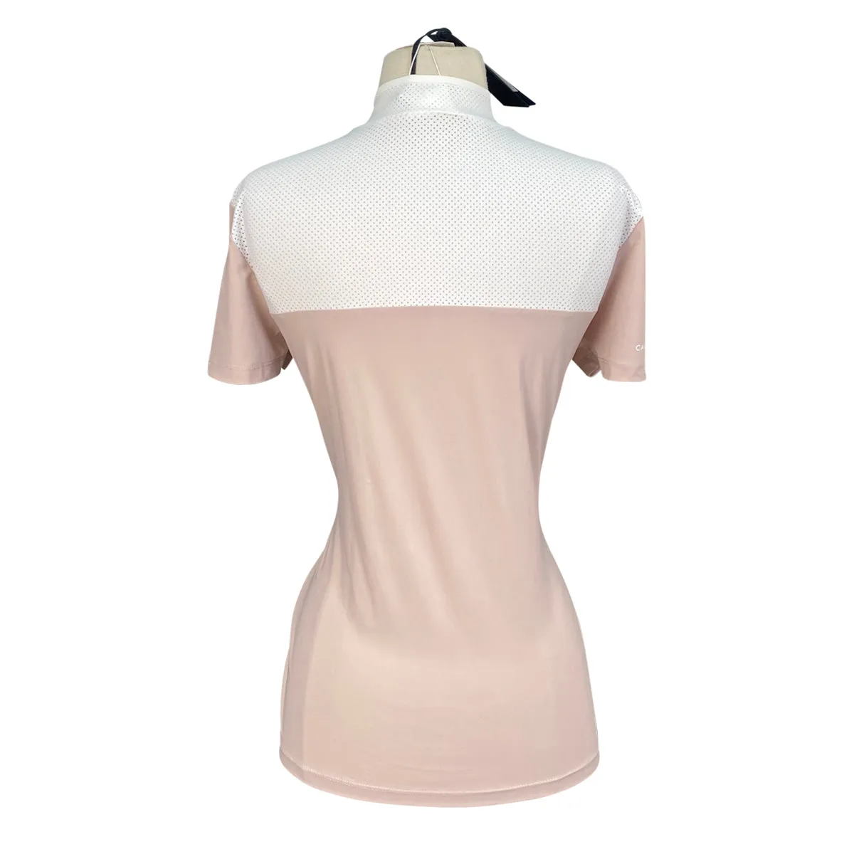 Cavalleria Toscana S/S Polo w/Perforated Bib in Pink - Women's Small