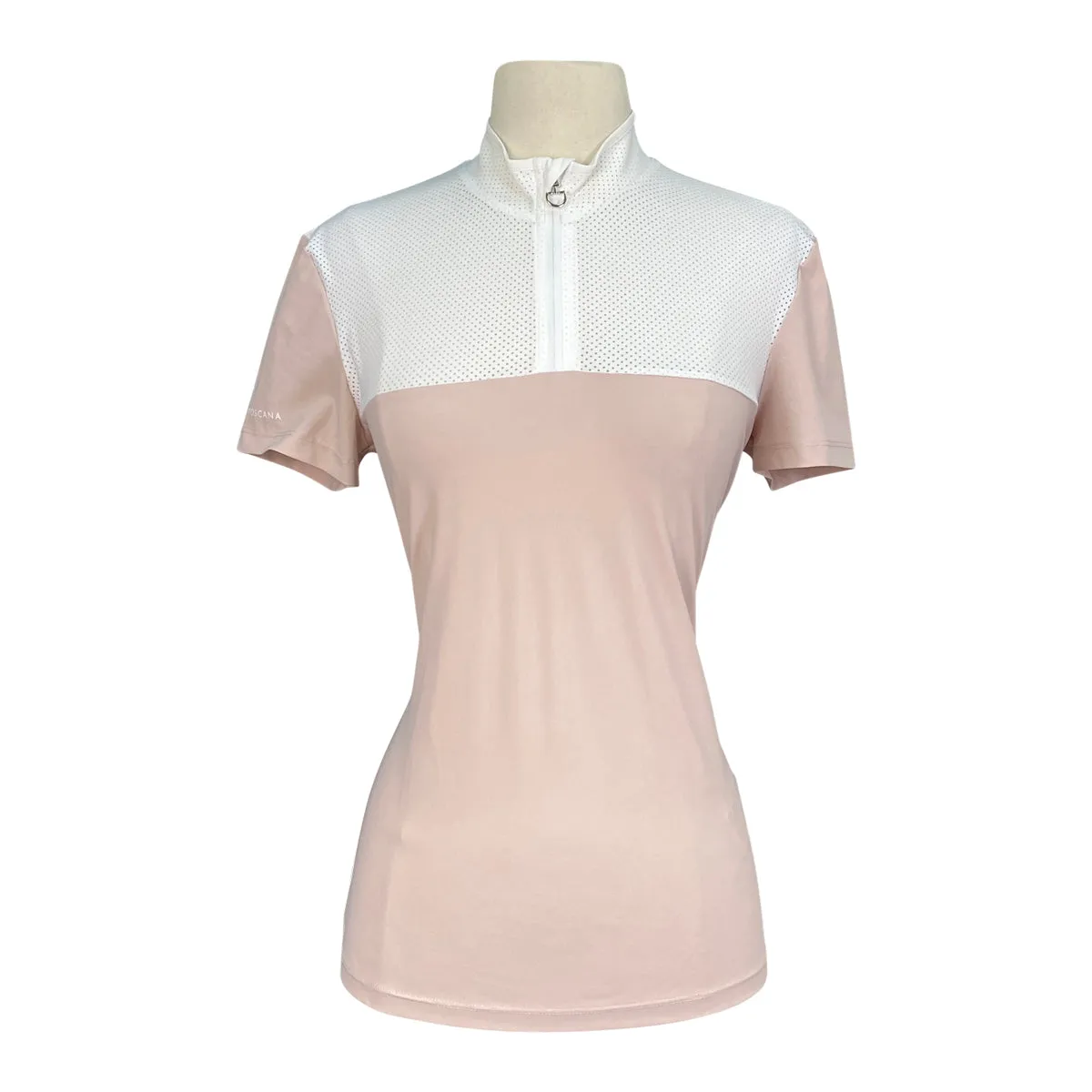 Cavalleria Toscana S/S Polo w/Perforated Bib in Pink - Women's Small