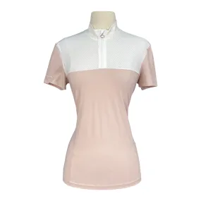 Cavalleria Toscana S/S Polo w/Perforated Bib in Pink - Women's Small