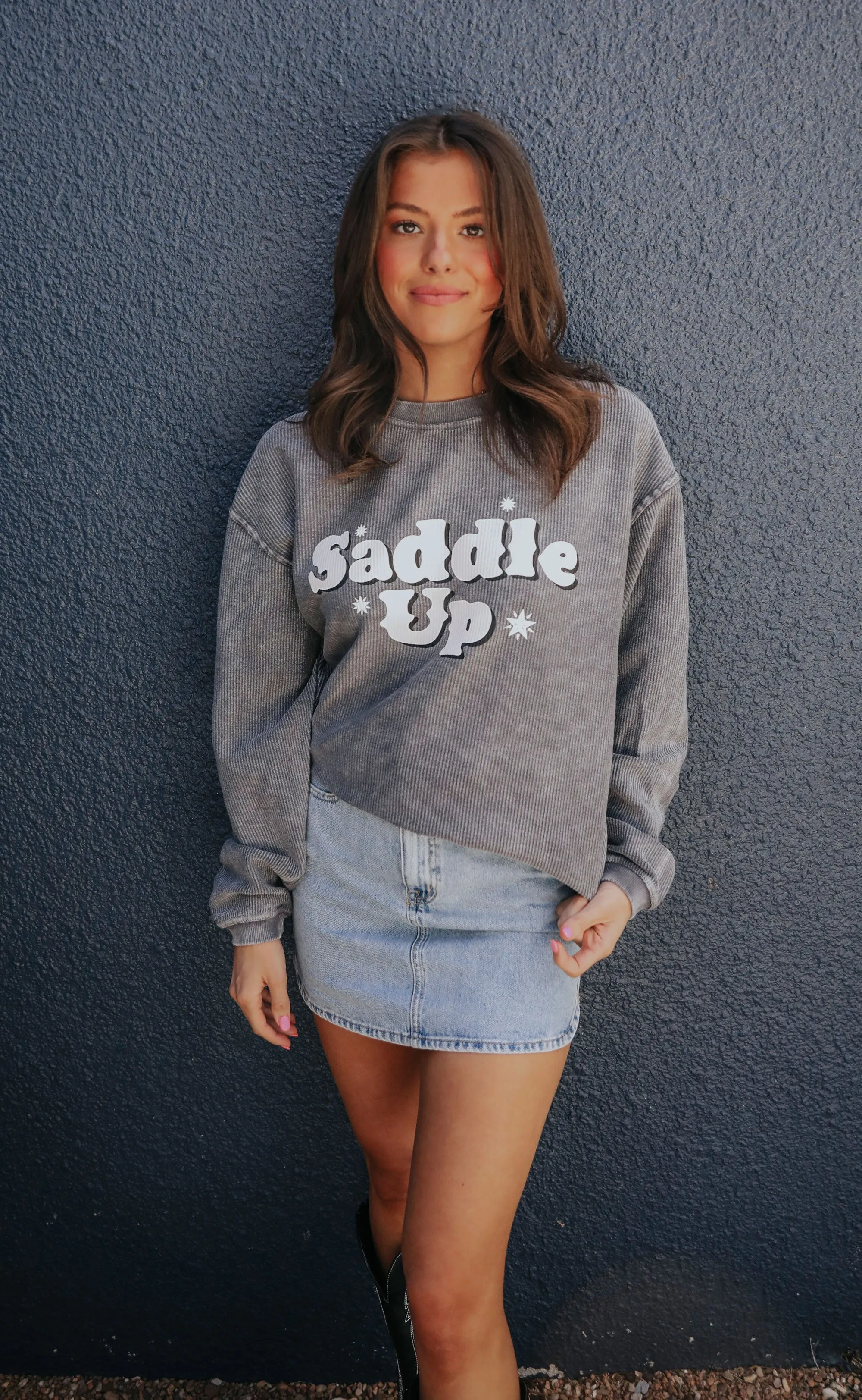 charlie southern: saddle up corded sweatshirt