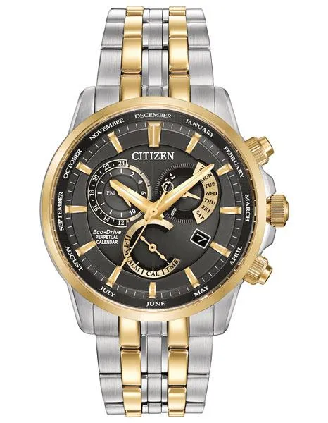 Citizen Eco Drive Mens Calibre 8700 Perpetual Calendar - Two-Tone - Bracelet