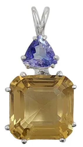 Citrine Earth Heart Crystal? with Trillion Cut Tanzanite