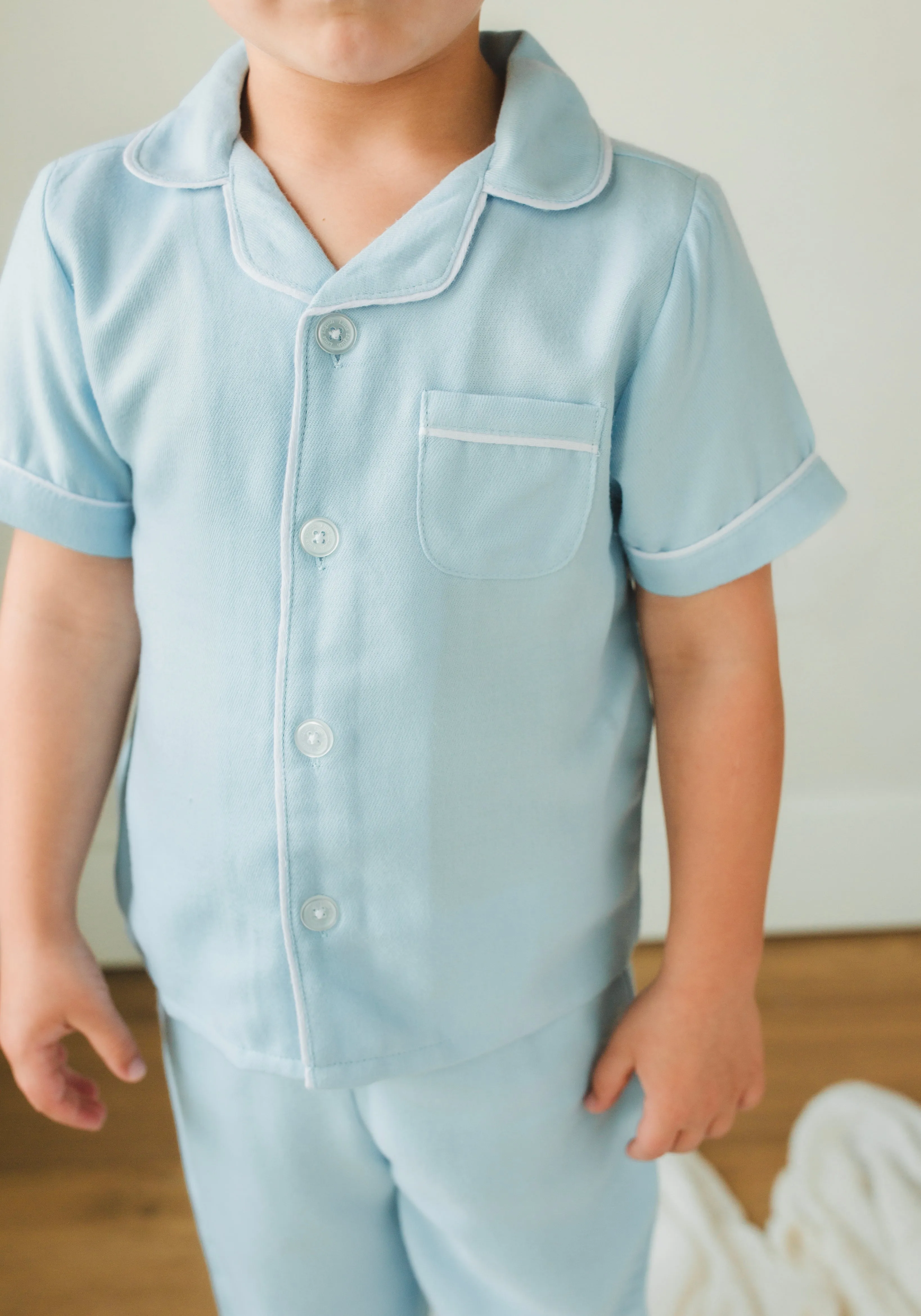 Classic Short Sleeve Pajama Set - Light Blue