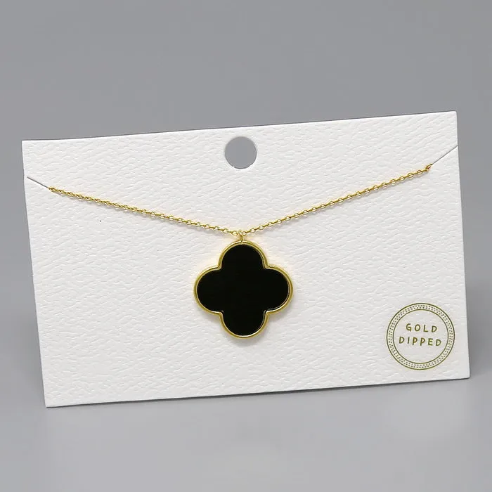 Clover Pendant Gold Dipped Necklace