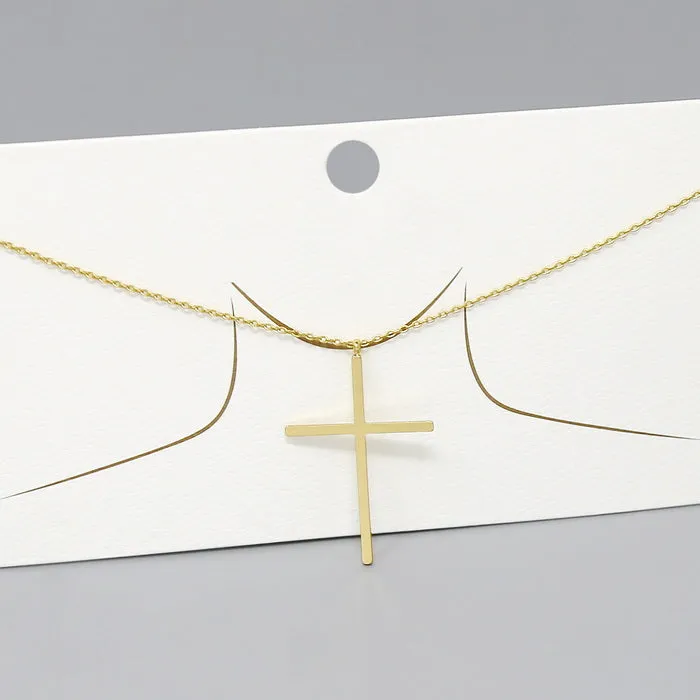 Cross Pendant Gold Dipped Short Necklace