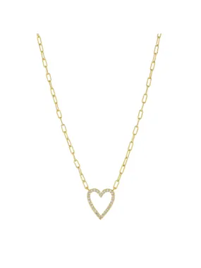 CZ Heart Centerpiece Necklace