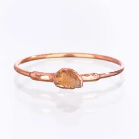 Dainty Raw Citrine Ring in Rose Gold