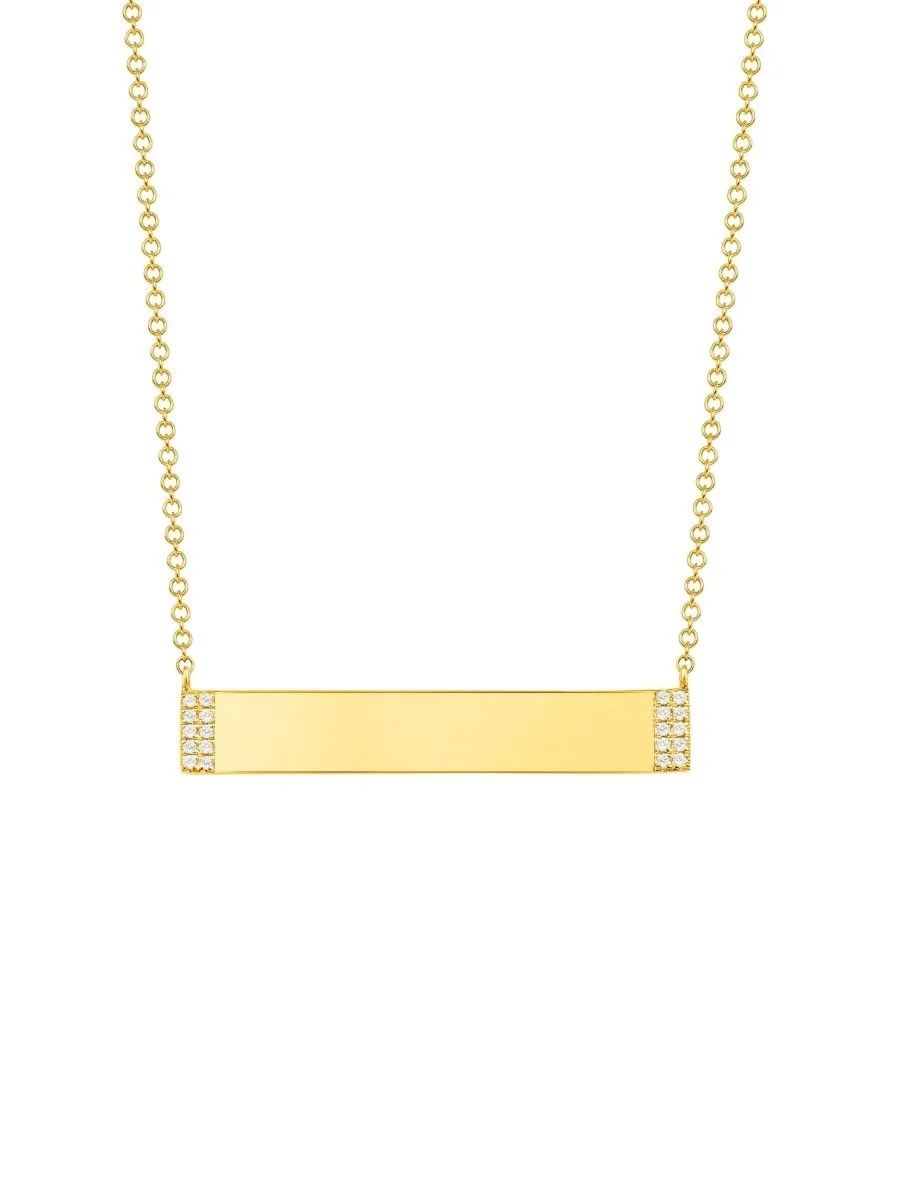 Diamond Bar Necklace 14K