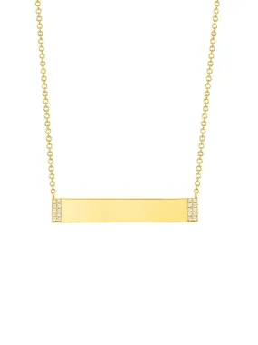 Diamond Bar Necklace 14K