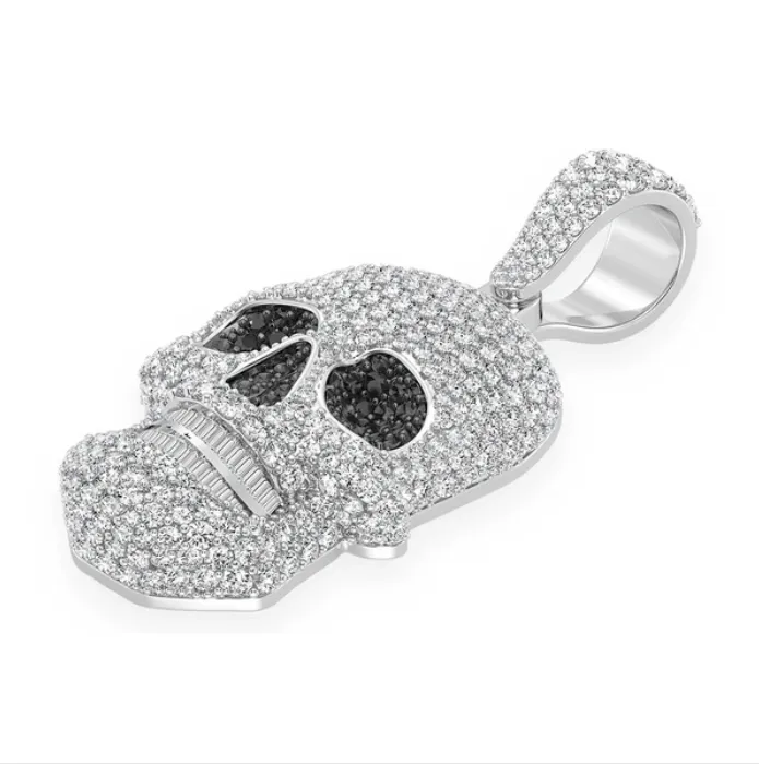 Diamond Skull Pendant Black Diamonds