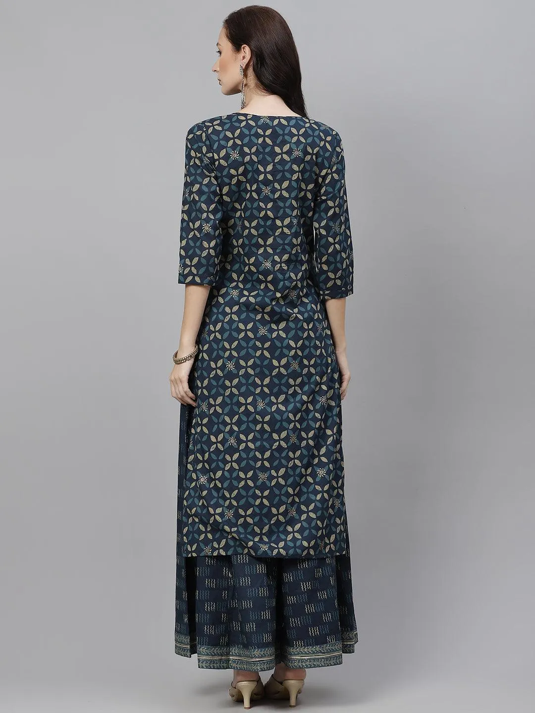 Divena Indiogo blue Kurta Set With Palazzo