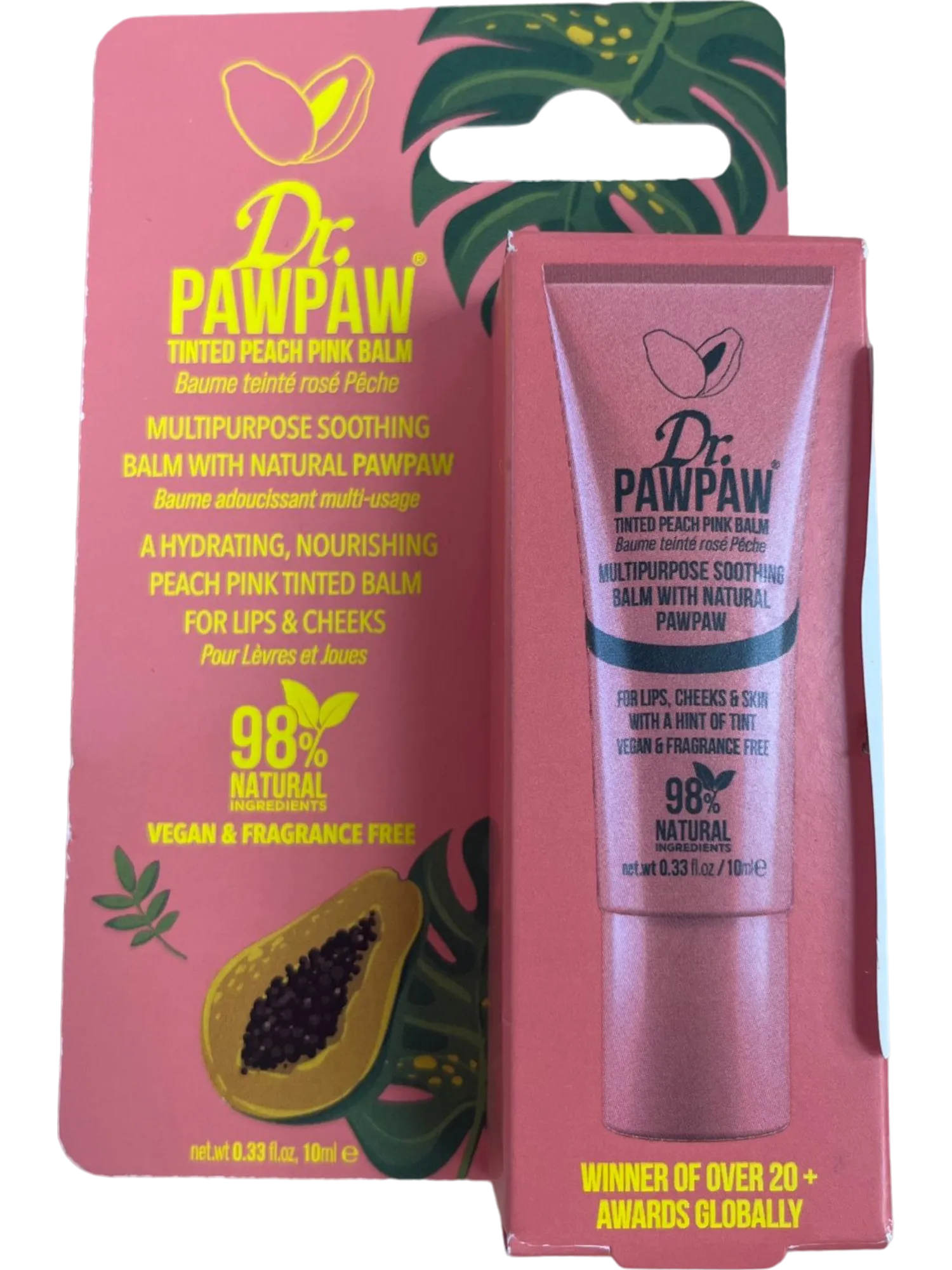 Dr. Pawpaw Peach Pink Tinted Multi-Purpose Balm for Lips & Cheeks 10 ml